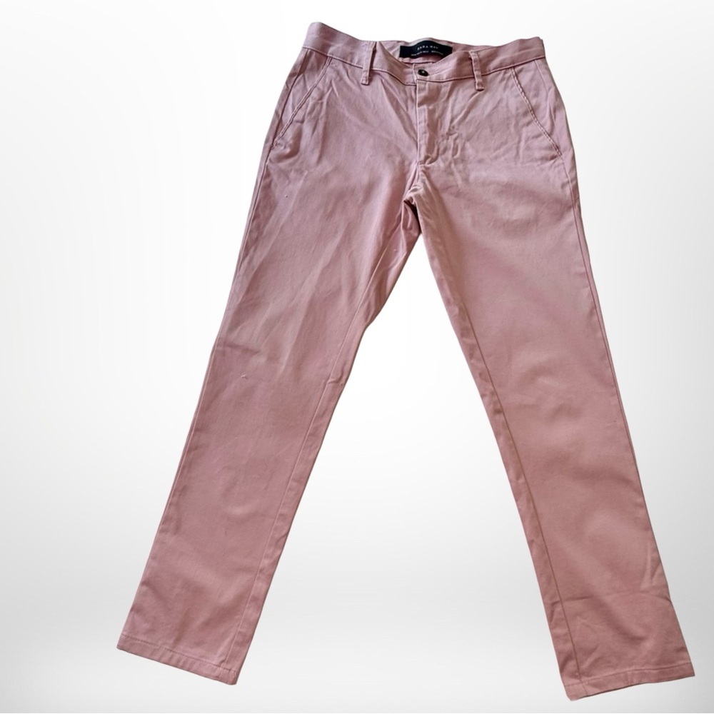 Zara Pink Chinos Fashion-Forward Cotton Blend